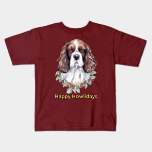 Happy Howlidays Springer Spaniel Kids T-Shirt